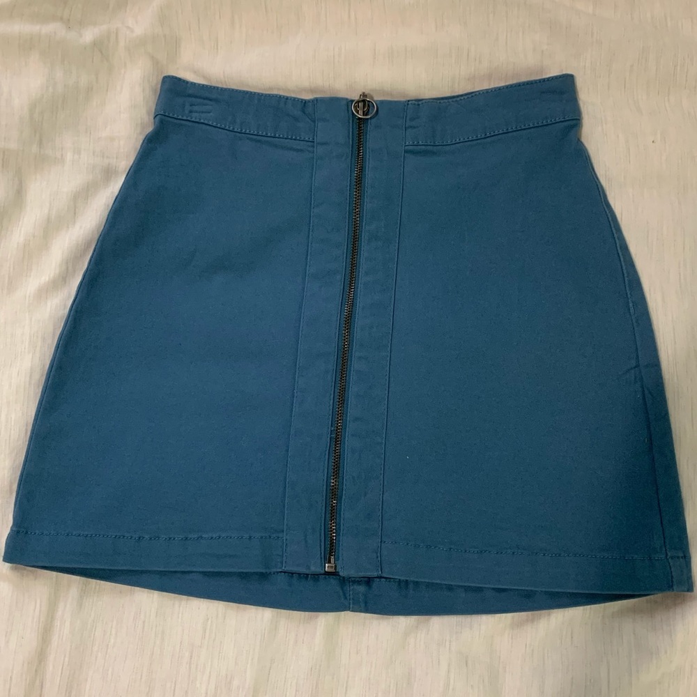 Sky and Sparrow Blue Zip Up Skirt NWOT